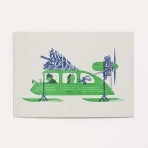 Aerosled 01 – A6 Kerstkaart – Risograph Print
