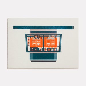 Kiosk Four – A6 Greetings Card – Risograph Print