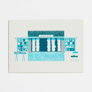 Kiosk drei – A6 Grußkarte – Risograph Druck