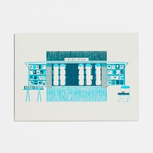 Kiosk Three – A6 Greetings Card – Risograph Print