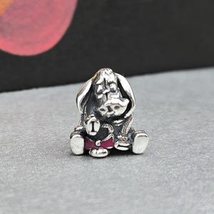 New Eeyore Winnie the Pooh Bead Pink Enamel, Authentic Charm for Pandora bracelet, Beads, Sterling Silver s925