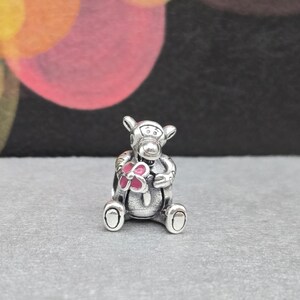 thumbnail image 2 of Pet Cat Pink Heart Zircon Safety Chain Charm | 925 Sterling Silver For Bracelets 2 of 3