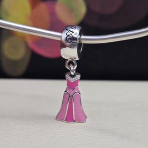 New Disney Aurora Pink Dress Dangle, Authentic Charm for Pandora  bracelet, Beads, Sterling Silver s925