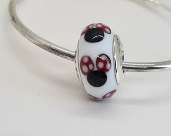 Nuevo charm Murano CLASSIC MINNIE, auténtico charm para pulsera Pandora, cuentas, plata de ley 925