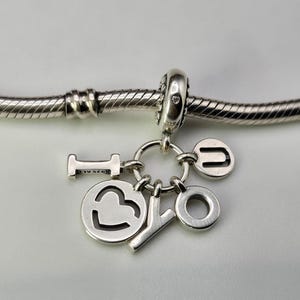 New I Love You Dangle Charm, Authentic Charm for Pandora bracelet, Beads, Sterling Silver s925
