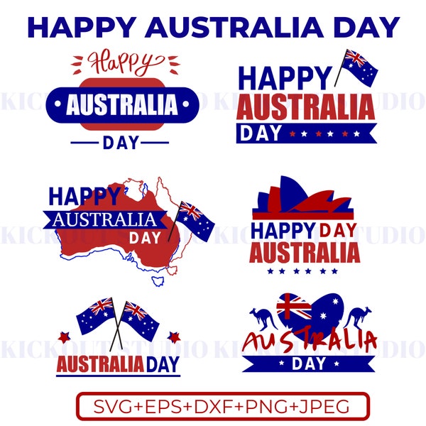 Happy Australia Day 2024 svg bundle | Australian Day | Kangaroo Australia Day designs | AUS flaf shirt | Instant Download
