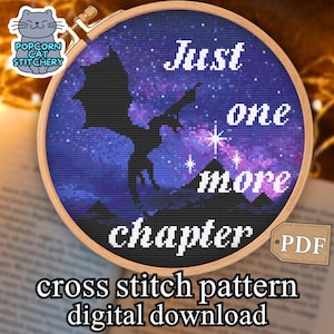 ACOTAR 第四翼ドラゴン クロスステッチパターン：読書好きへのギフト（PDFパターン）