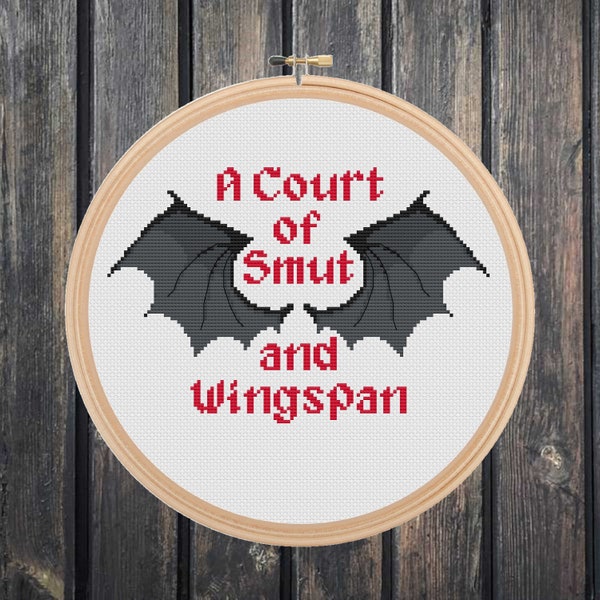 ACOTAR ACOMAF A Court of Smut and Wingspan Cross Stitch Pattern, bat boys Rhysand and Feyre, instant download pdf Velaris city of starlight