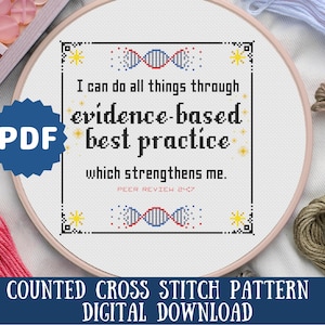 DNA Evidence-Based Cross Stitch Pattern: Science Gift (Digital Download PDF)