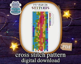 Temperature Tracker Cross Stitch Pattern: Modern Weather Chart (PDF Pattern for Download)