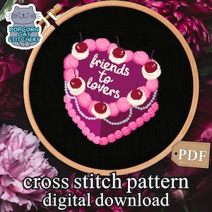 Friends to Lovers Cross Stitch Pattern | Book Cross Stitch | ACOTAR Decor | Romantasy Gift for Friend | Fourth Wing Inspired | BookTok gift