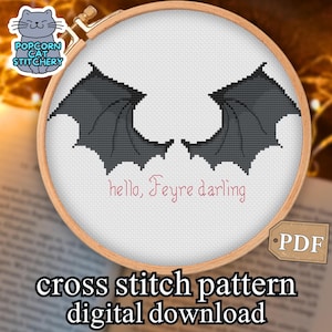 ACOTAR Hello, Feyre darling Cross Stitch Pattern | Sarah J Maas gift for friend | Velaris ACOTAR decor | geeky cross stitch | ACOMAF art