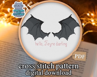 ACOTAR Feyre Darling Cross Stitch Pattern PDF- Velaris Fan Art, Fourth Wing Book Embroidery, Romantasy Booktok Gift Instant Digital Download