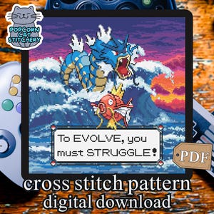 Pokemon quote kruissteekpatroon pdf – geeky Nintendo Art & inspirerend cadeau geestelijke gezondheid, directe digitale download