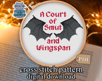 ACOTAR Inspired Funny Cross Stitch Pattern PDF - Fantasy Quote Embroidery, Bookish Gift for Readers, Instant Digital Download