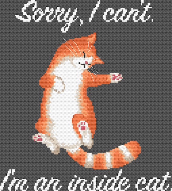 Inside Cat Cross Stitch Pattern Funny Cross Stitch PDF Crazy - Etsy