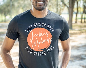 Bella + Canva 3001 Men's T-Shirt| Black Male Mockup| Male Model Mockup| T-Shirt Mockup| Black Model Mockup| African American Family Mockup