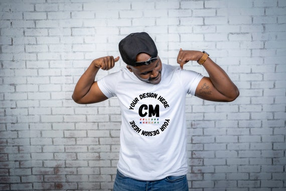 Download Bella Canva 3001 White Men S T Shirt Black Male Mockup Etsy