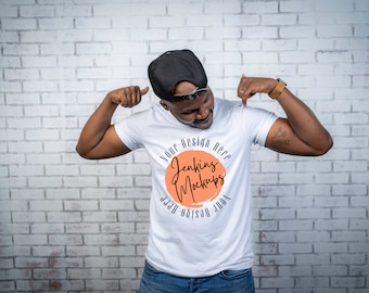 Bella + Canva 3001 White Men's T-Shirt| Black Male Mockup| Male Model Mockup| T-Shirt Mockup| Black Model Mockup| African American Mockup