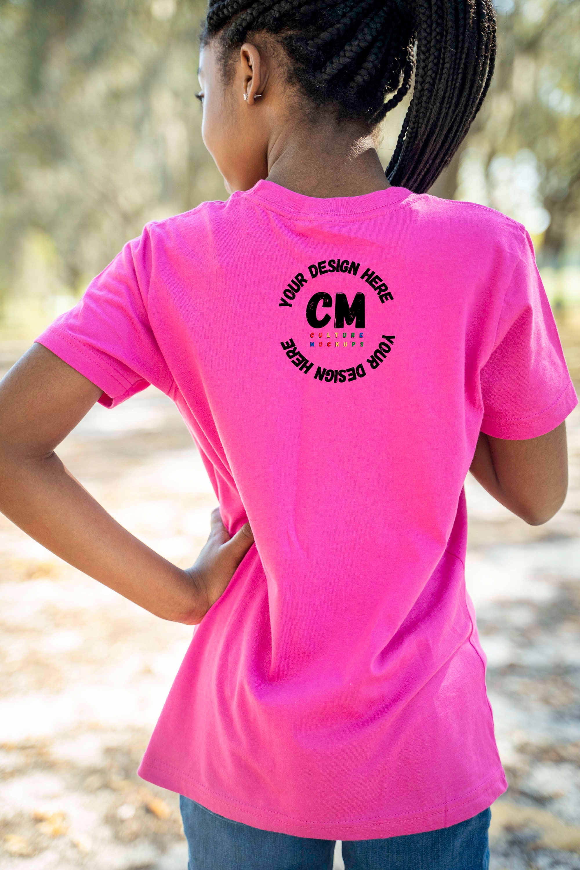 Download Back of Bella Canva 3001 Girls Pink T-Shirt Black Girl | Etsy
