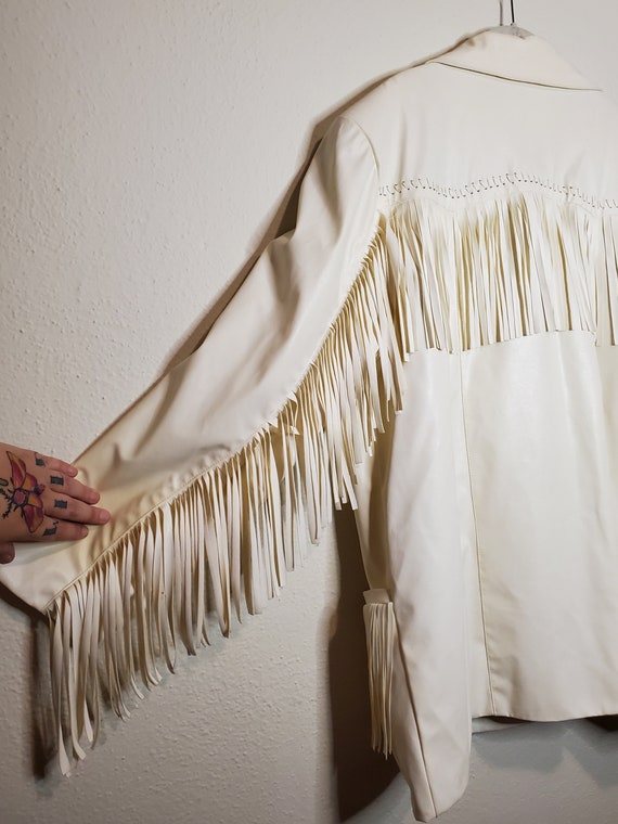 Vintage Fringe Faux Leather Jacket