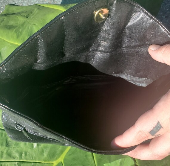 Black Vinyl Clutch Gem