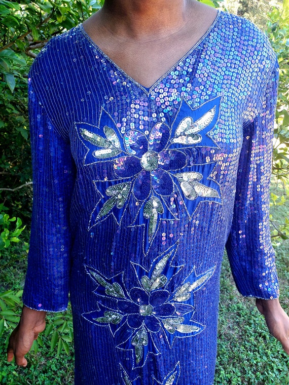 70's Sequin Disco Party Dress - image 4