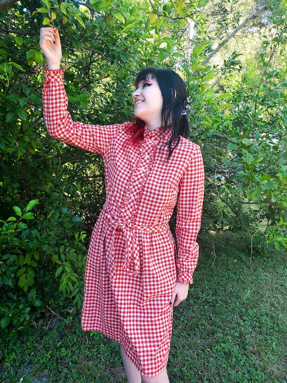 Red Gingham 60's Dress