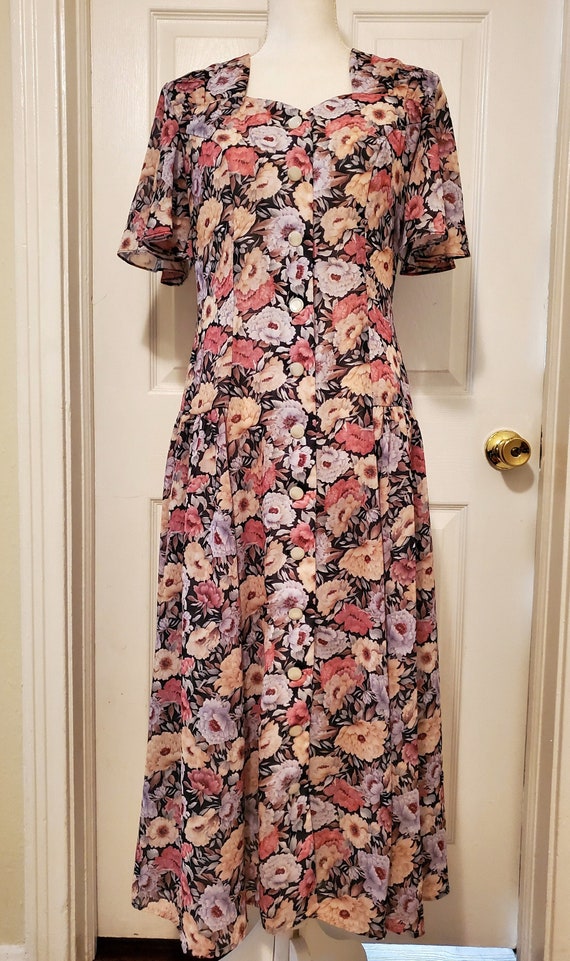 Robe Vintage Floral Cottagecore - Taille 48 - Style Prairie Évasé