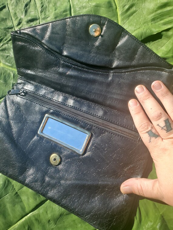 Black Vinyl Clutch Gem