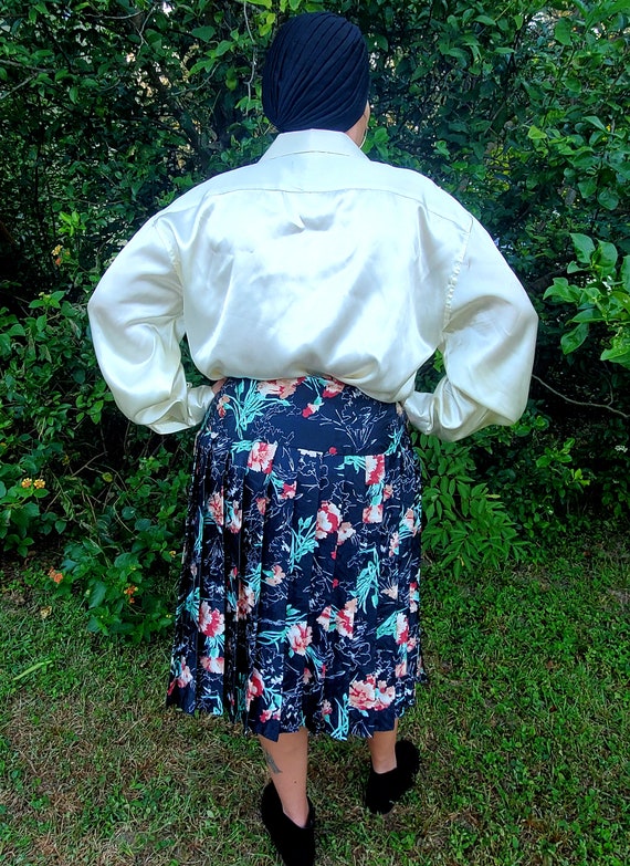 Floral Print Pleated Skirt - image 4