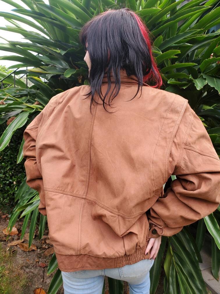 Leather Suede Bomber Beige