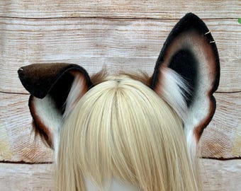 Vorgefertigtes, biegsames Welpenohren-Stirnband: Realistisches Hunde-Cosplay-Kostüm Inumumi-Ohren