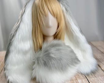 Custom Large Floppy Bunny Ears and Tail Set: Cosplay Faux Fur Headband