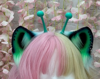 Alien Cat Ears Headband: Space Theme Costume Headwear