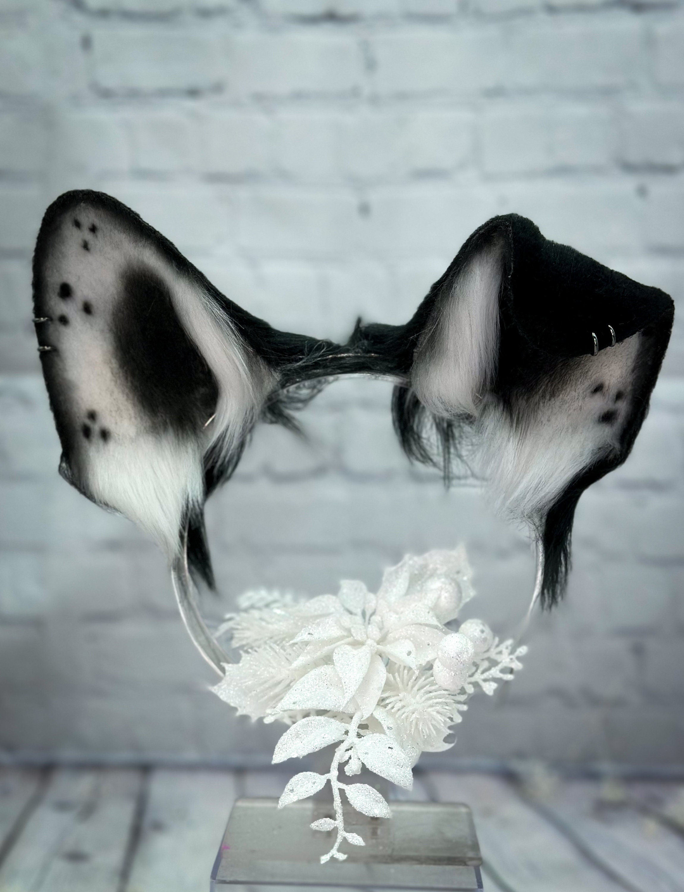 Black and White Puppy Dog Ears Headband Floppy Dog Cosplay Halloween Costume Ears Etsy UK