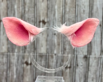 Realistic Pig Ears Headband handmade piggy costume ears faux fur animal ear headband cosplay piggy ears pet play cute animal ears cosplay