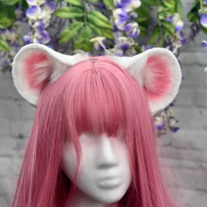 Faux Fur Mouse Ears and Tail Set: Handmade Cosplay Pet Play