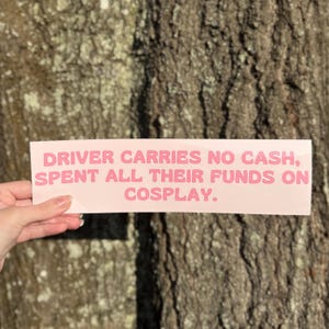 Cosplay Bumper Sticker: Funny Geeky Car Decal for Anime & Pop Culture Fans