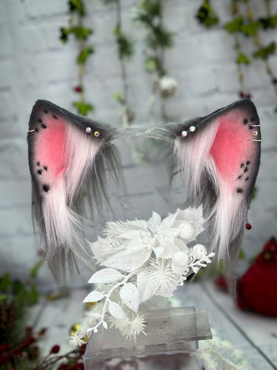 Pierced Faun Ears Pink White