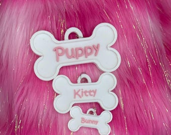 Custom Pet Name Tag: Bone Shape, Fursuit Collar Tag