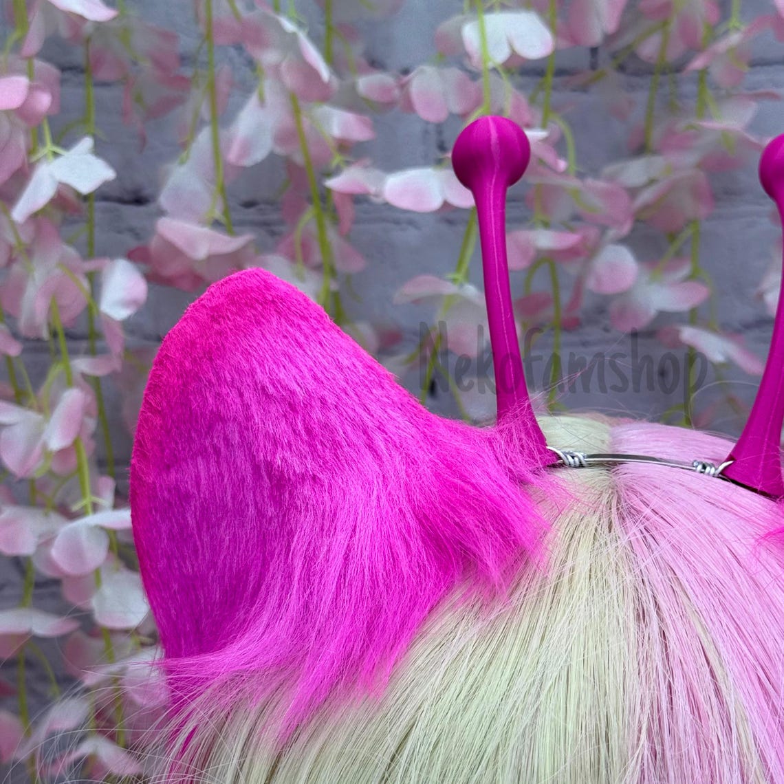 UV Pink Alien Cat Ears Headband: Neon Kemonomimi Costume - Etsy