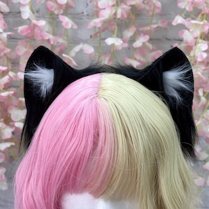 Custom Cat Ears Headband BUILD YOUR OWN Cosplay Neko faux fur sfw pet play Kitten ears headband