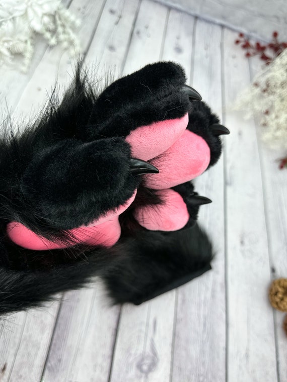 Gants réalistes de patte de chat à fourrure pattes gonflées pattes de gant  de costume de fourrure pattes blanches roses noires combinaison de fourrure  blanche, costume, pattes de cosplay -  Canada