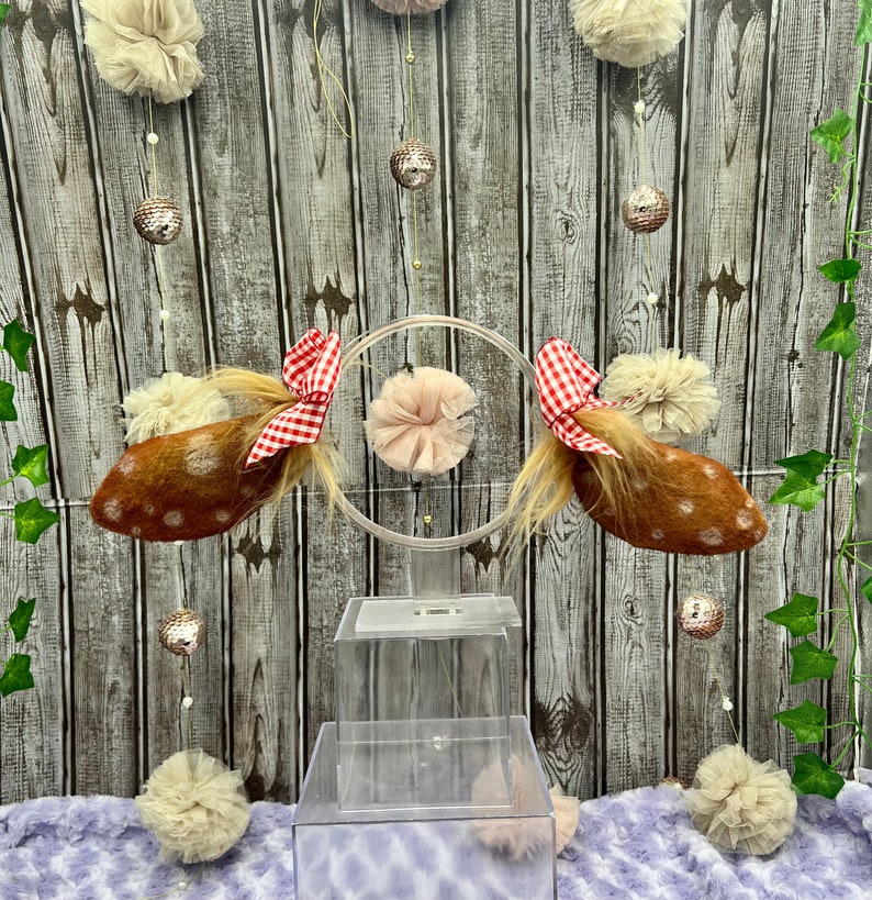 Realistic Deer Ear Headband With Bows Fawn Cosplay Headband Etsy