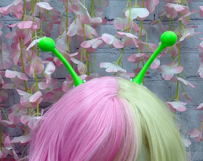 Alien Antennas Headband: UV Green Cosplay Headpiece