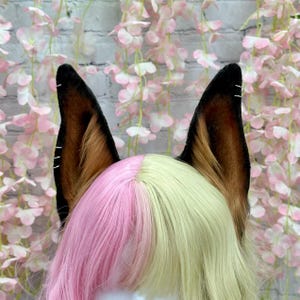Brown Doberman Dog Ear Headband Brown Puppy Dog Ears Headband brown tan dog Halloween Costume Ears black and tan doggy ear headband