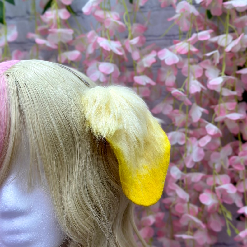 Yellow Floppy Puppy Ear Headband Pompom Puppy Ears and Tail Isabelle