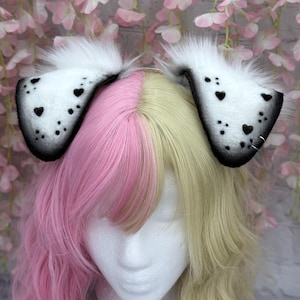 Lovecore Puppy Ears and Tail Set: Black Heart Cosplay Dog Ears