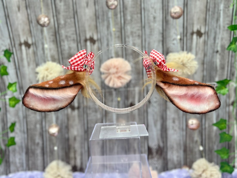 Realistic Deer Ear Headband With Bows Fawn Cosplay Headband Etsy
